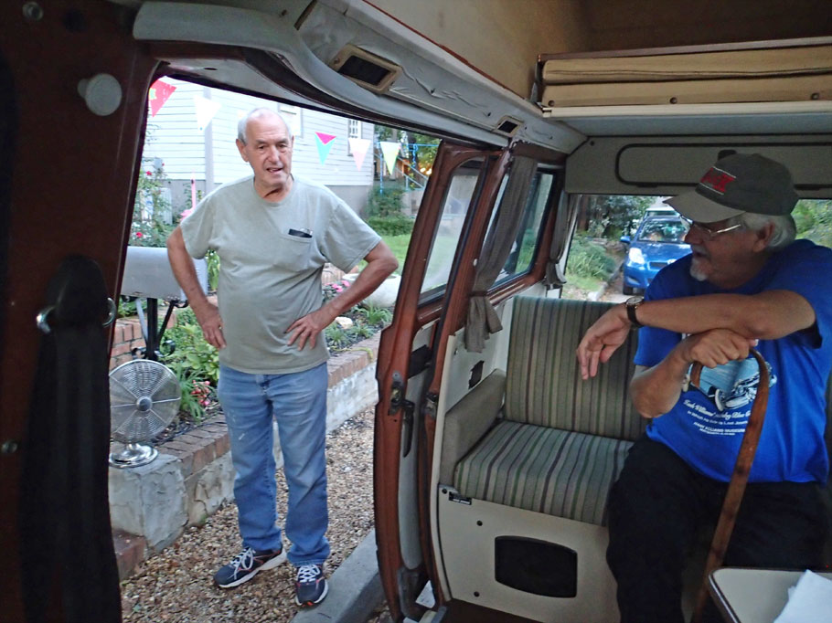 Ronnie holds court in the van, but Marshall thinks he'll make the rounds outside.