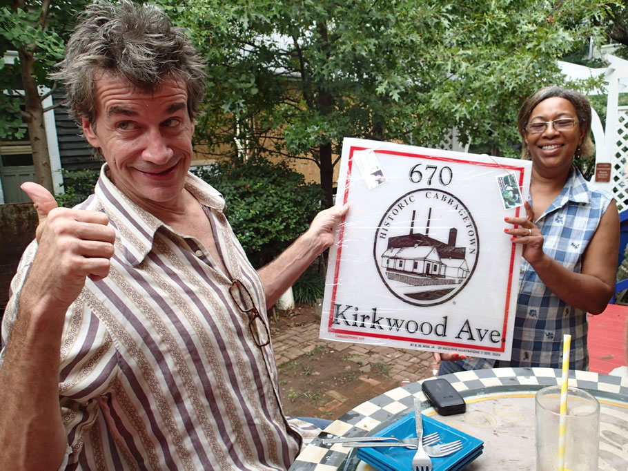 Berth made Me, Greg and Paul a special lunch as a thank you for heading up the all volunteer project to paint her house. Paul also received one of Bertha's specially designed Cabbagetown house signs.